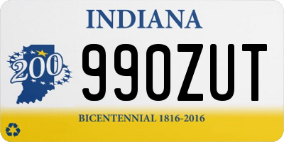 IN license plate 990ZUT