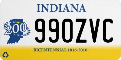 IN license plate 990ZVC