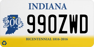 IN license plate 990ZWD