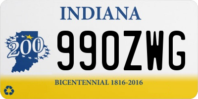 IN license plate 990ZWG