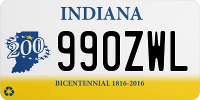 IN license plate 990ZWL