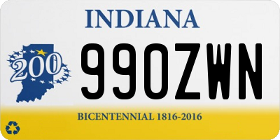 IN license plate 990ZWN