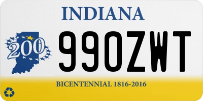 IN license plate 990ZWT