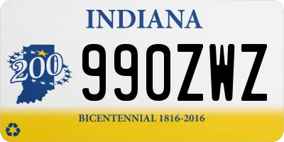 IN license plate 990ZWZ