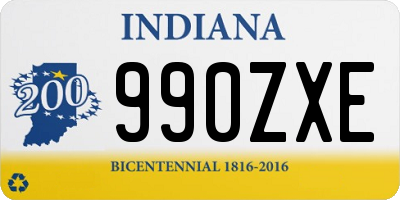 IN license plate 990ZXE