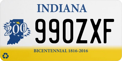 IN license plate 990ZXF