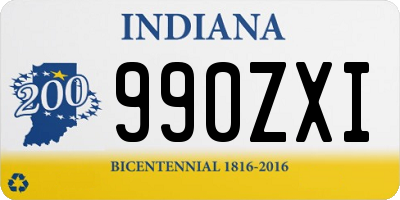 IN license plate 990ZXI