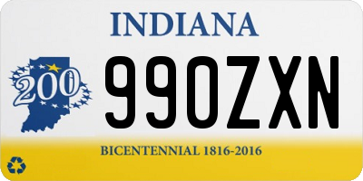 IN license plate 990ZXN