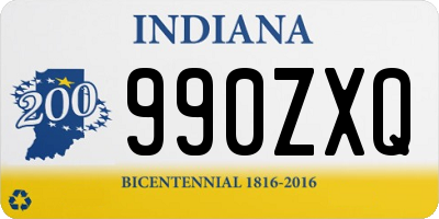 IN license plate 990ZXQ