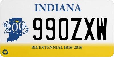 IN license plate 990ZXW