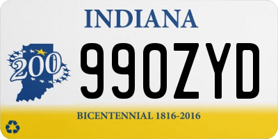 IN license plate 990ZYD