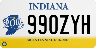 IN license plate 990ZYH