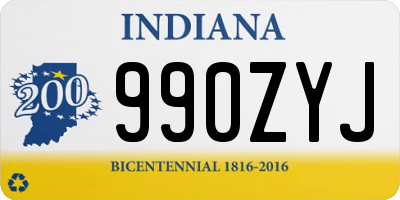 IN license plate 990ZYJ