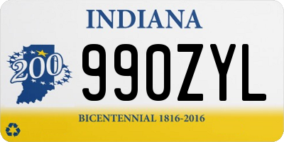 IN license plate 990ZYL