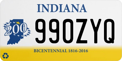 IN license plate 990ZYQ