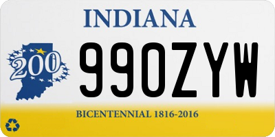 IN license plate 990ZYW