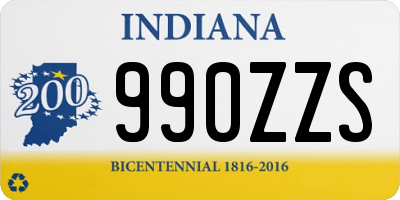 IN license plate 990ZZS