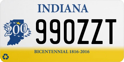 IN license plate 990ZZT