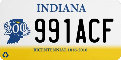 IN license plate 991ACF