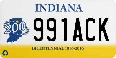 IN license plate 991ACK