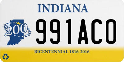 IN license plate 991ACO