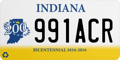 IN license plate 991ACR