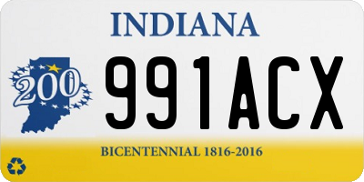 IN license plate 991ACX