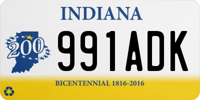 IN license plate 991ADK