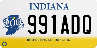 IN license plate 991ADQ