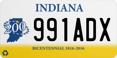 IN license plate 991ADX