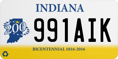 IN license plate 991AIK