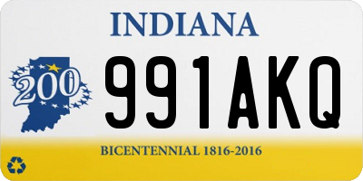 IN license plate 991AKQ