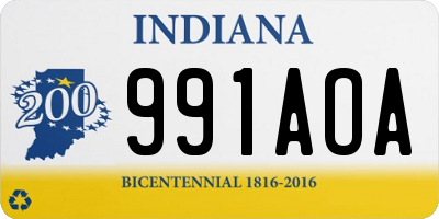 IN license plate 991AOA