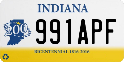 IN license plate 991APF