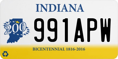 IN license plate 991APW