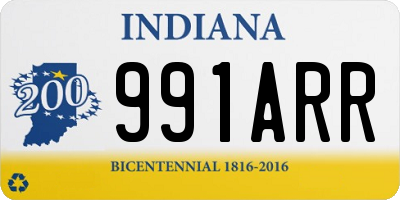 IN license plate 991ARR