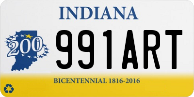 IN license plate 991ART