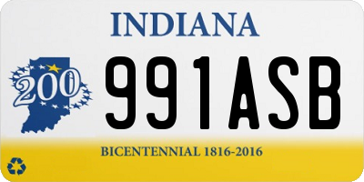 IN license plate 991ASB