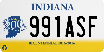 IN license plate 991ASF