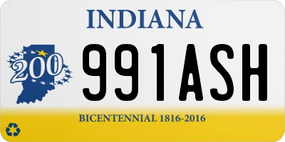 IN license plate 991ASH