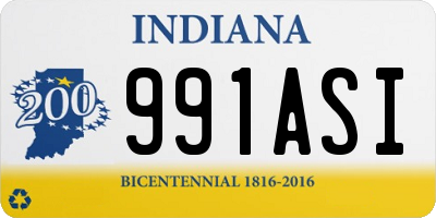 IN license plate 991ASI