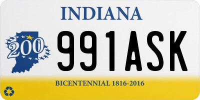 IN license plate 991ASK
