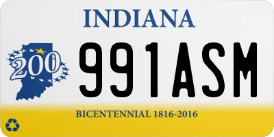 IN license plate 991ASM
