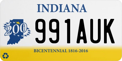 IN license plate 991AUK