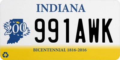 IN license plate 991AWK