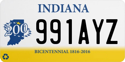 IN license plate 991AYZ