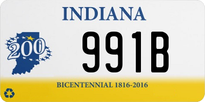 IN license plate 991B