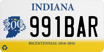 IN license plate 991BAR