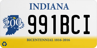 IN license plate 991BCI