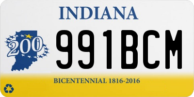 IN license plate 991BCM